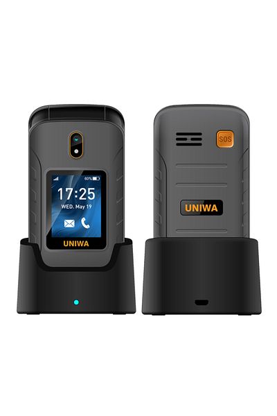 Choice English Keyboard Black Uniwa V909t 4g Flip Phone Dual Screen Single Nano Cellphone Big Push-button M