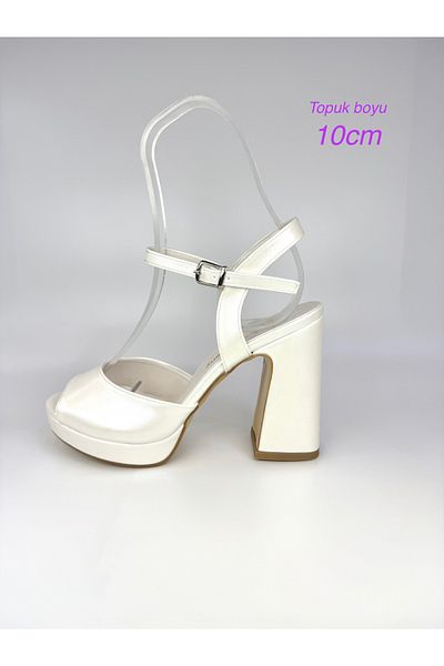 E&L Company The New Model 10cm Off White Mother-Of-Pearl Leather Bridal Shoes, Six Anti-Skid, Guaranteed to Run.