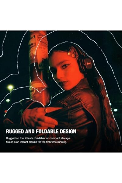 Marshall Major V Bluetooth Headphones - Foldable Bluetooth Wireless Headphones Bluetooth with 100+ H