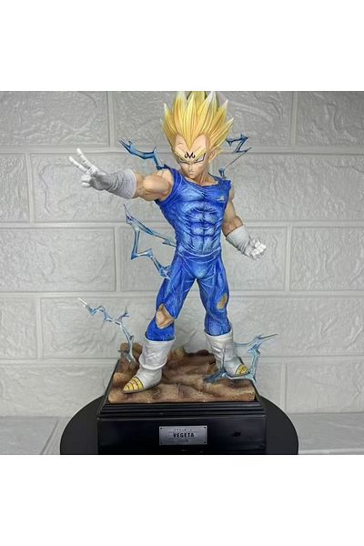BANDAI With Box Vegeta Dragon Ball Majin Vegeta Anime Figure Vegeta Demonization Lift Hand Figurine Pvc Mod
