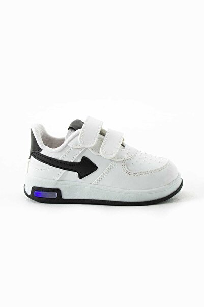 GAK RUN Unisex Çocuk ışıklı Lastikli Ve Cırtlı Rahat Sneaker Spor Ayakkabı