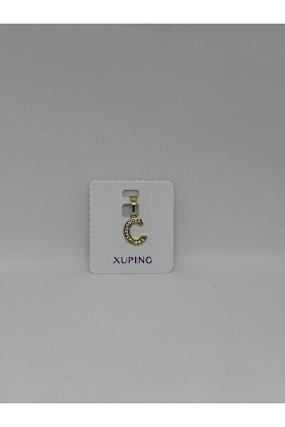 moon by zg C harf gold çelik kolye ucu