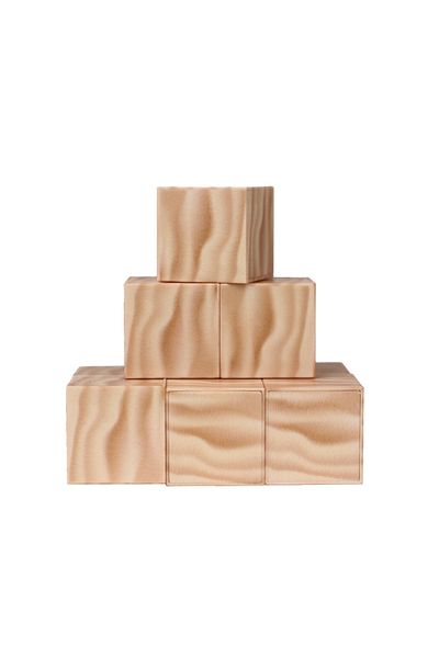 Megacraft Magnetic Blocks White Wood Pattern Block