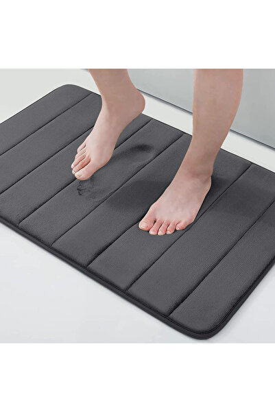 Choice 500MMx800MM DARK GRAY Memory Sponge Stripe Bathroom Non slip, Water Ab...