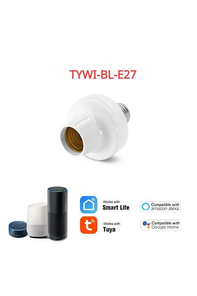 Choice TYWI-BL-E27 WHITE Tuya WIiFi BL E27 Socket Smart Lamp Holder Base Light Bulbs Adapter Kitchen Bedroo