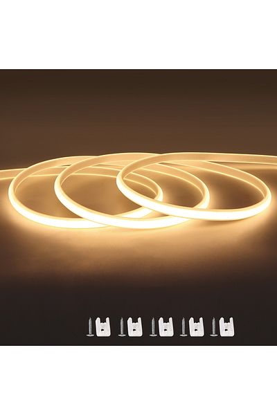 Lcamaw 4M 110V With US Plug Warm White 110V 220v High Brightness COB Led Strip for Room Waterproof Led Tape