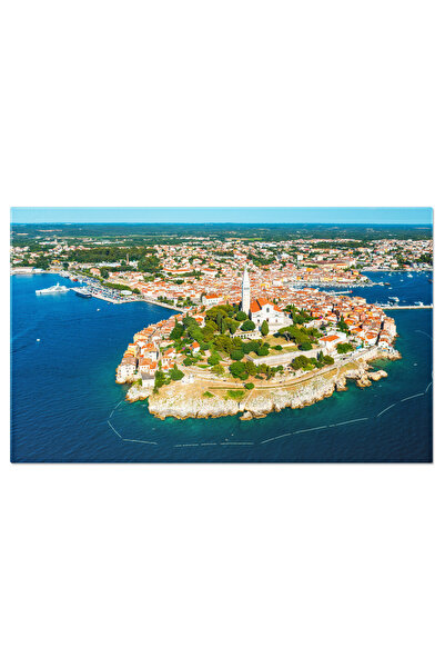 StoryGift Romania Tablou Canvas Turnul Bisericii St. Euphemia In Rovinj, Inco...