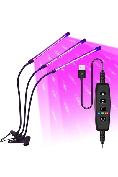 Choice مصباح نمو النباتات USB-60LED USB LED بثلاثة رؤوس للحديقة الداخلية، 10 ...