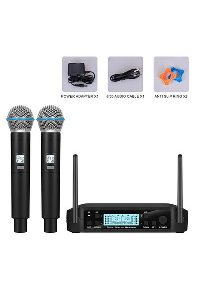 Choice Black GLXD4 Professional Wireless Dual handheld Microphone Audio Equipment System Anti-Interference