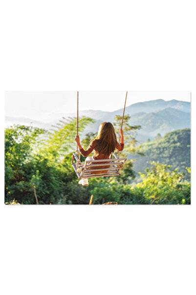 StoryGift Romania Tablou Canvas Fata Calatorului Pe O Leagan, Calator, Femeie...