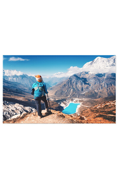 StoryGift Romania Tablou Canvas - Priveliste Spre Varfuri: Femeie In Muntii H...