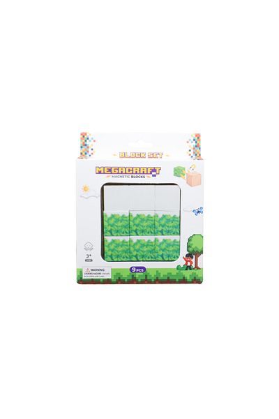 Megacraft Magnetic Blocks Grass Pattern Block