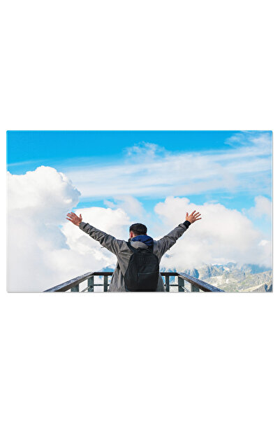 StoryGift Romania Tablou Canvas Experienta De Calatorie Turist Stand Pe Platf...