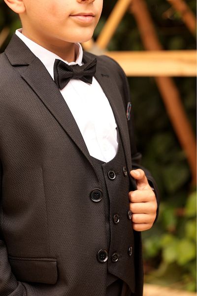 güncüoğlu Güncüoglu Vest Shirt Including Bow Tie Armor Patterned Children's Suit