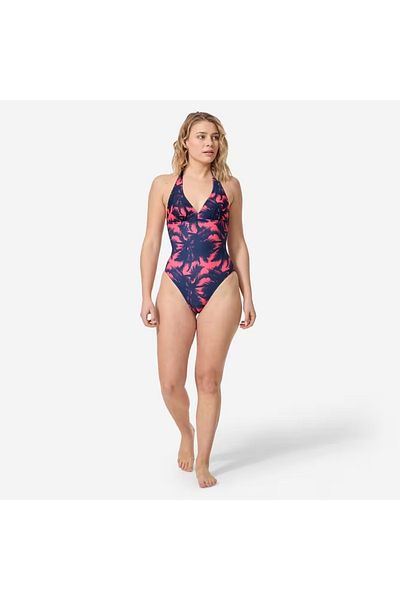 Decathlon Women's Halter Neck Swimsuit - Black - Clea Poly