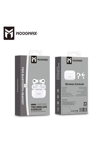MOOGMAX سماعة ايربودز برو من موج ماكس - لاسلكية بتقنية البلوتوث - ابيض