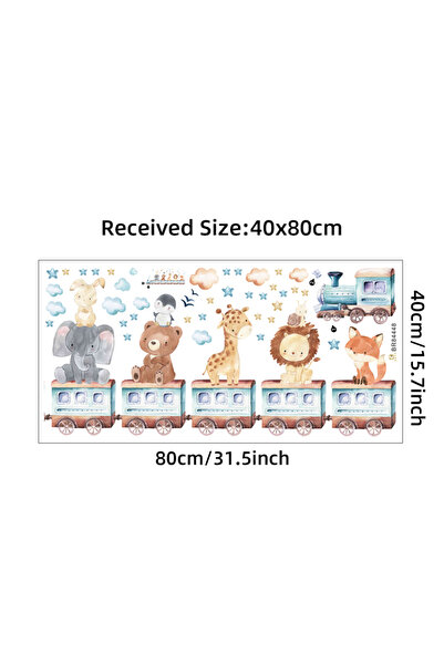 Choice BR84448 Watercolor Animals Cars Balloons Giraffe Wall Stickers for Chi...