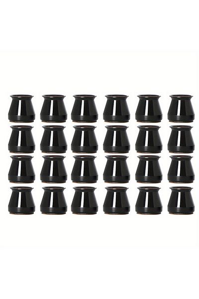 Choice black 24pcs Silicone Chair Leg Protectors with Felt Pads – Scratch-Free Furniture Caps, Easy Glide,