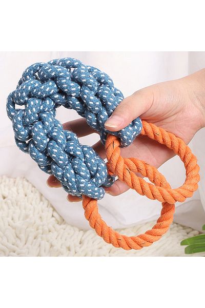 Choice 1PC 1PC Handwoven Pet Dog Toy for Teeth Cleaning And Chew Fun Random Color Natural Bite Rope Dog Pla