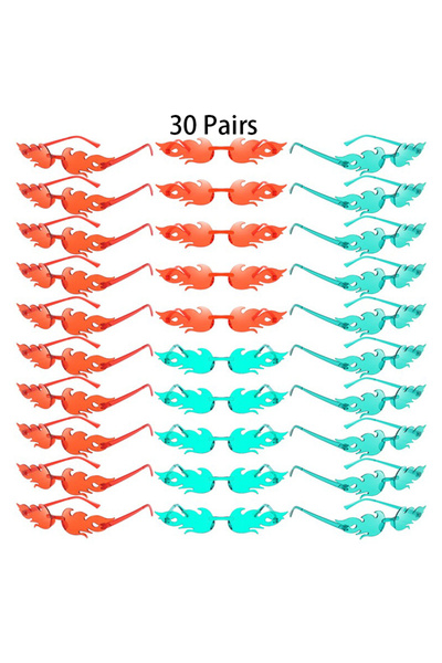 Choice as pciture shows 30 Pairs(15r 15g) 30 Pairs Rimless Flame Shaped Sungl...