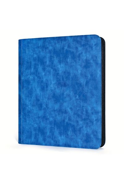 Choice Blue 9 Pockets Toploader Card Storage Bonder ，toploader Storage Book, Ring Free Double-sided Pocket
