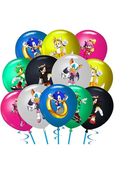 Choice Other 36pcs 7 Sonic Hedgehog Theme Children's Birthday Party 12 Inch Latex Balloon Baby Shower Carto
