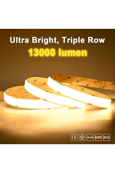 Choice DC 24V 960 LEDs 6500K Cold White Super Bright COB LED Strip Light 2600 lumen/m High Density 960LEDs/