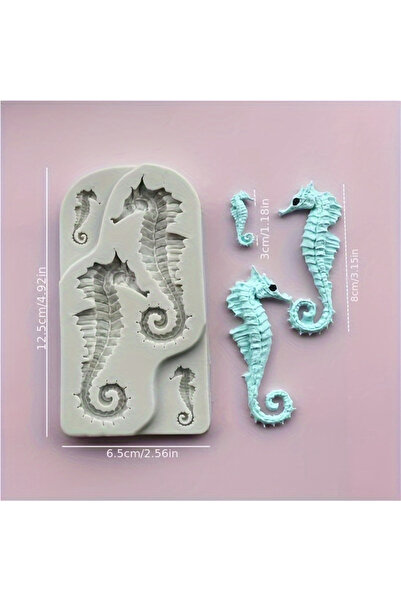 Choice قالب سيليكون سهل الصنع على شكل حصان البحر - تفاصيل دقيقة، متين للاستخد...