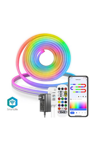 Acosh neon AU-plug 10M Neon LED Full Set TUYA Neon LED Strip Lights 12-24V 84LEDs/M Silicone Neon Rope Light wi