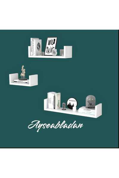 Ayşe Abladan Beyaz U Model Raf Seti 3'lü