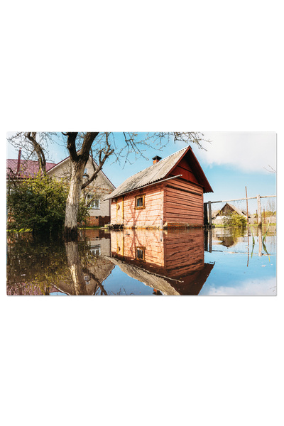 StoryGift Romania Tablou Canvas Sauna In Apa In Timpul Inundatiei De Primavar...