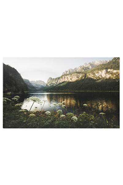 StoryGift Romania Tablou Canvas 140 x 90CM Lacul Dachstein in Peisajul Alpin - Peisaj, Natura, Lac, Munti 140x90 STG