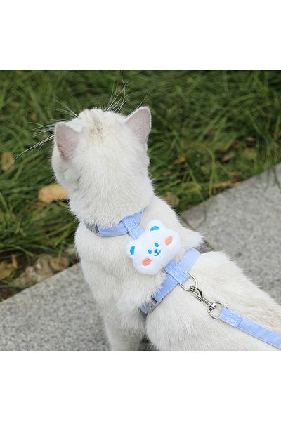 Choice M Little Bear Cat Harness and Leash Sets Adjustable Dog Harness for Small Dog Leash Breashable Pet H