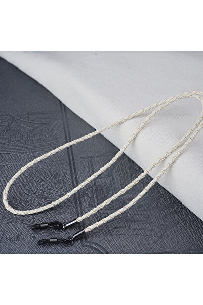 Choice نظارات بيضاء قطعة واحدة للنساء والرجال مصنوعة من الجلد وسلسلة حبل منسو...