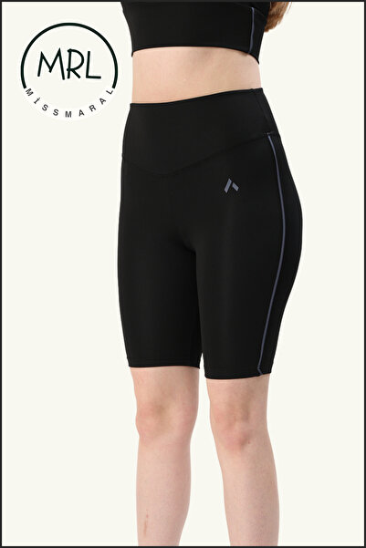 missmaral Women's Black High Waist Recovery Biker Shorts Short Sports Tights Lycra Diver Biker Tights 1043