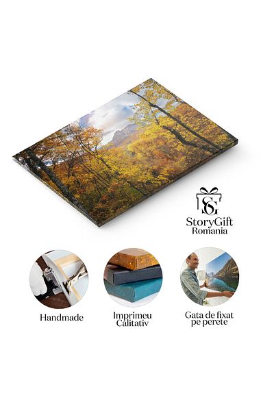 StoryGift Romania Tablou Canvas Peisaj De Toamna In Padurea Adanca A Muntilor Aventura, Toamna, Peisaj, Natura, P