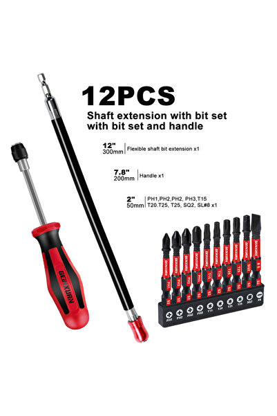 Choice1 12PCS Geinxurn Flexible drill bit Extension Screwdriver Bit Holders, ...