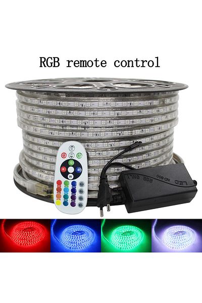quxunanxing 15m RGB Remote control 220V LED Strip RGB 5050 Flexible LED Light Outdoor Waterproof LED Strip Light