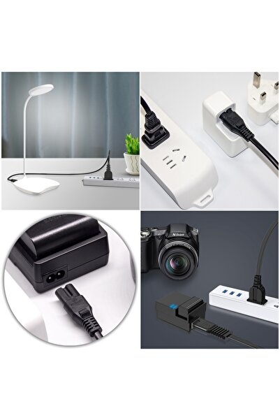 Choice كابل طاقة أسود بطول 1.5 متر من الاتحاد الأوروبي، مزود بوصلتين IEC320 C7، مناسب لشاحن الكمبيوتر المحمول Dell وCanon Eps