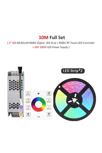 MJJC 10M Full Set 5M 10M 20M RGBIC Horse Racing LED Light Strips 24V WS2811 Pixel Flex Ribbon Running Wat