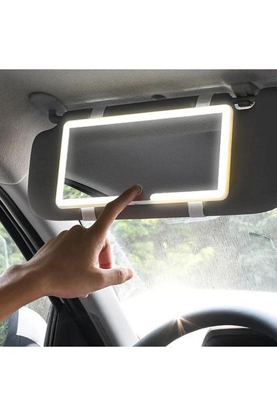 Choice White LED Car Sun Visor Vanity Mirror Travel Makeup Mirror with 3 Light Modes 60 LEDs Car Vanity Mir