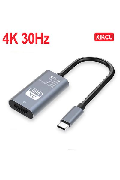 Choice 20cm 4K 30HZ TYPE C to HDMI-Compatible 4K Adapter USB C USB3.1 Male to HDTV Female Converter Cable f
