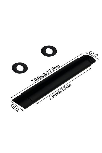 Bourdillat 15cm Black 10/15/20/25/30cm Shower Head Extension Arm G1/2 , Shower Head Extender Water Outlet Durab