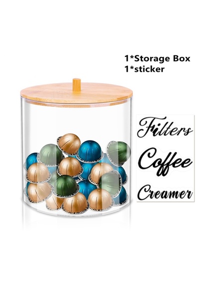 Choice Black Transparent Coffee Capsule Box With Lid Dustproof Acrylic Storage Box Coffee Pod Holder Kitche