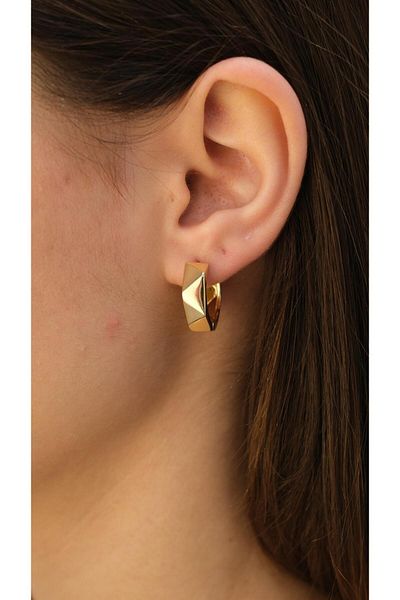 Jerie Gold Triangle Bombe Mini Hoop Earrings