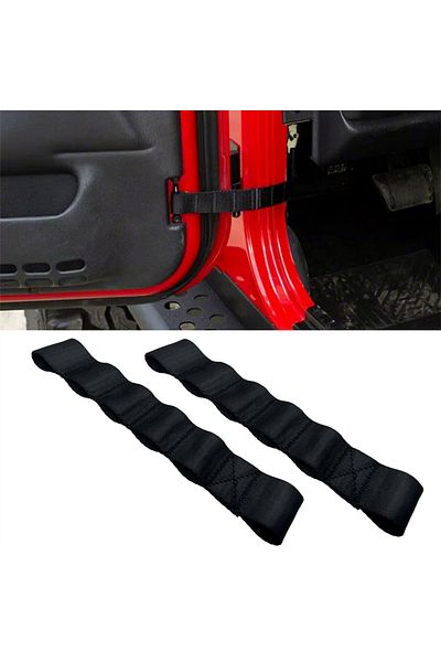 Choice 2x Adjustable Door Limiting Check Strap For Jeep Wrangler TJ JK JKU JL JLU Black High-quality Nyl...