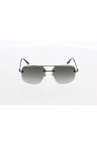 Mustang Men's Smoked Organic Gradient (Uv) Glass Steel Closed Frame Curved Cl...