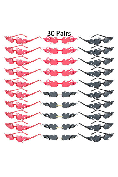 Choice as pciture shows 30 Pairs(15r 15b) 30 Pairs Rimless Flame Shaped Sungl...