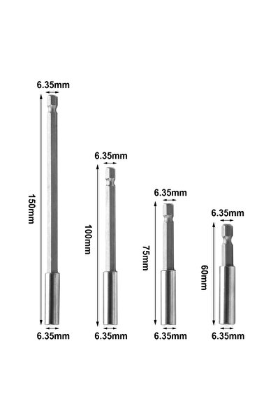 Choice 4Pcs Socket Adapter Screw Bit Extension Rod Quick-Change 1/4 Inch Shank Screwdriver Tip Holder Fo...