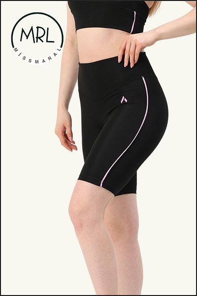 missmaral Women's Black High Waist Recovery Biker Shorts Short Sports Tights Lycra Diver Biker Tights 1043
